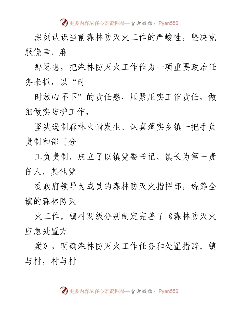 [工作总结] 森林防灭火工作 - 2023年XX镇森林防灭火工作情况汇报.docx_第2页
