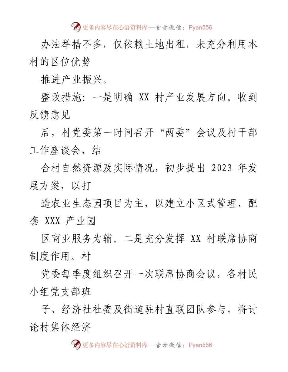 [工作总结] 村委员会 - XX村巡察整改进展情况报告.docx_第2页