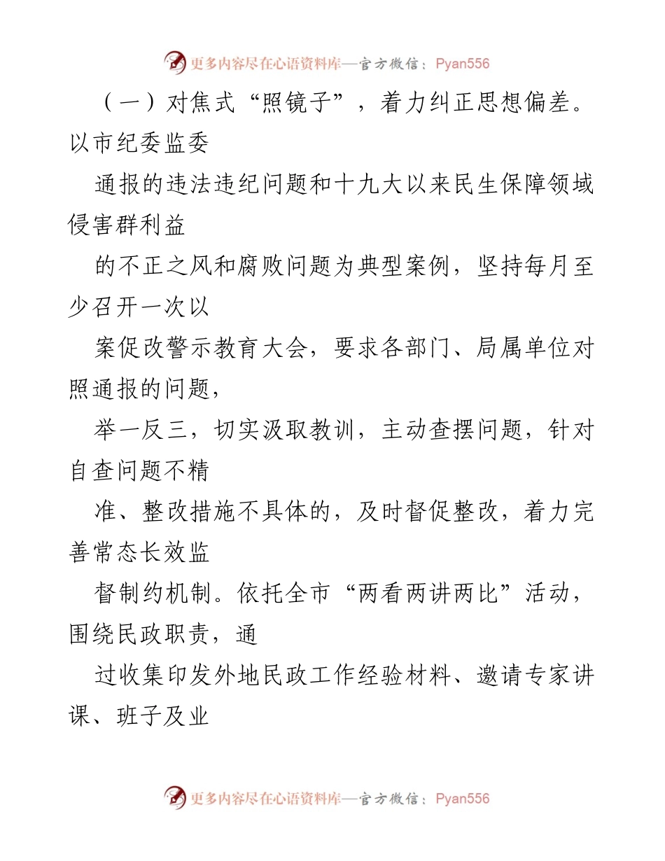 [工作总结] 民政局 - 2022年XX市民政局以案促改工作总结.docx_第2页