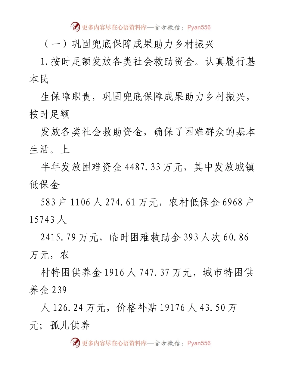[工作总结] 民政局工作汇报 - 2023年上半年民政局工作总结报告.docx_第2页