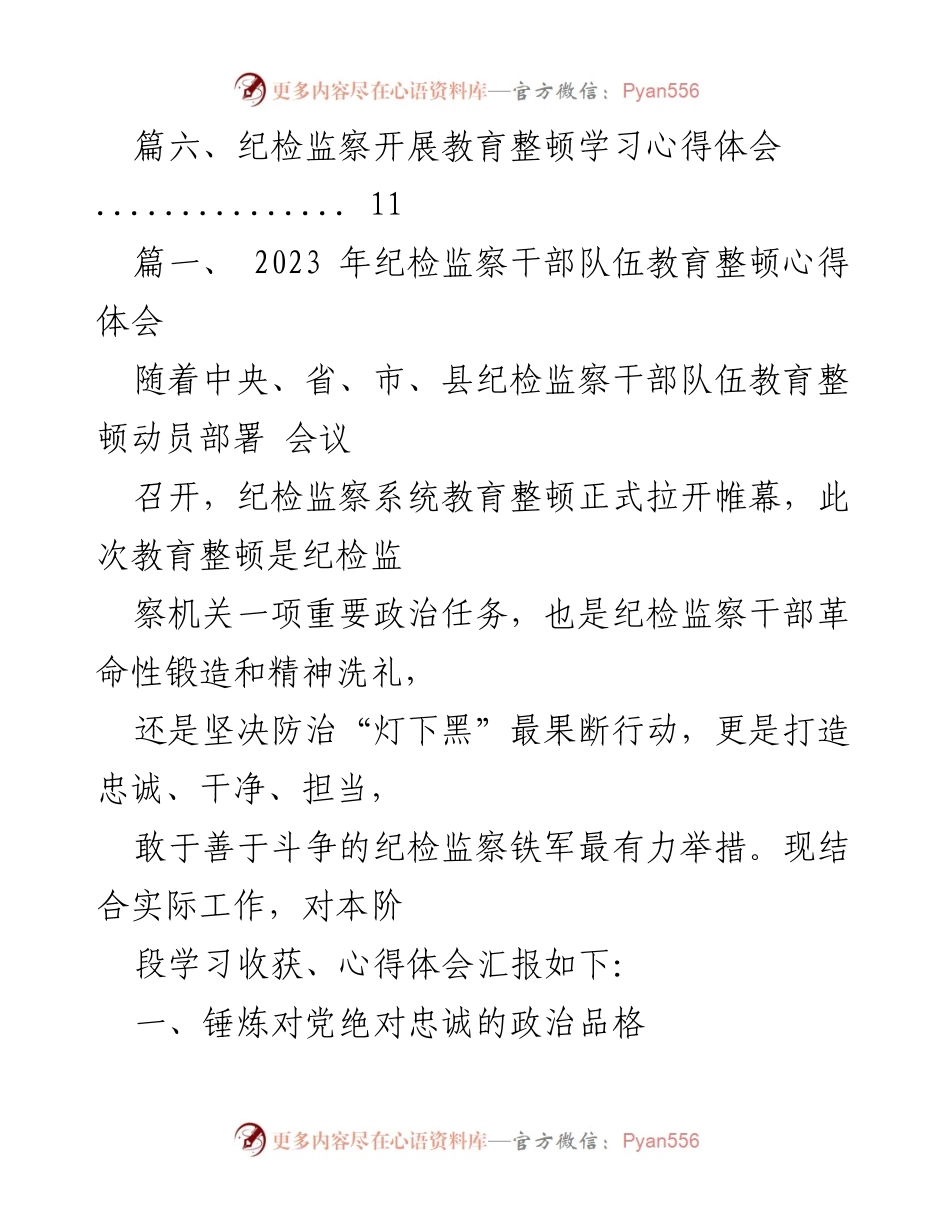 [工作总结] 纪检监察干部教育整顿 - 2023年纪检监察干部队伍教育整顿心得体会总结.docx_第2页