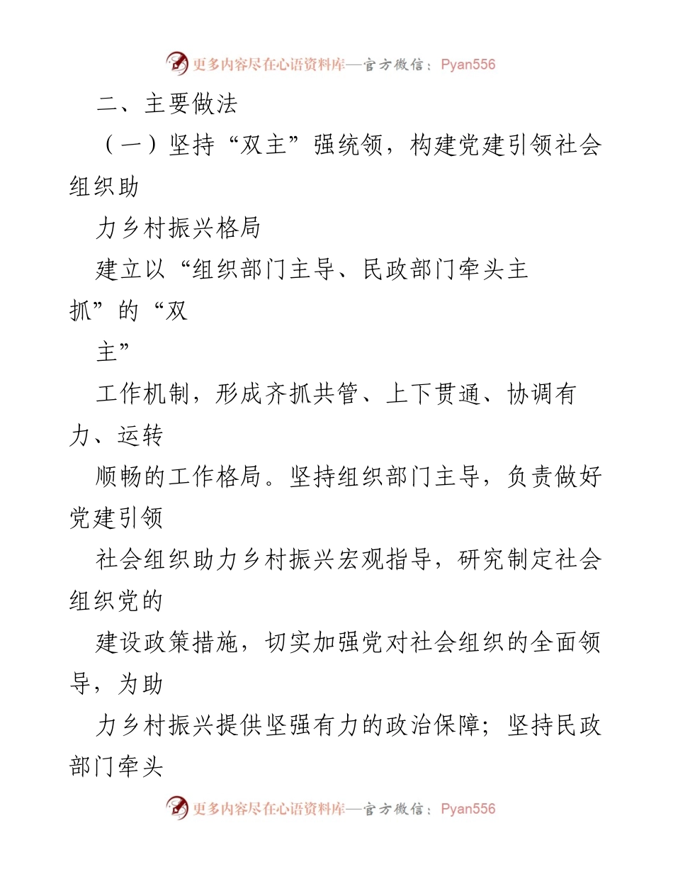 [工作总结] 社会组织党建工作经验交流 - 党建引领社会组织助力乡村振兴的实践与成效.docx_第2页