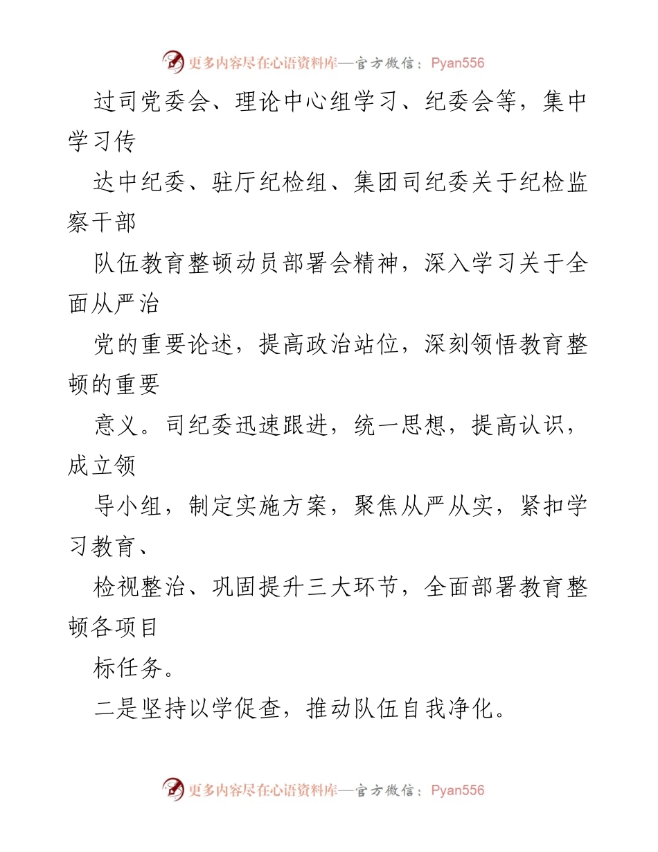 [工作总结] 纪检监察干部教育整顿 - 纪检监察干部教育整顿自纠自查情况报告.docx_第2页