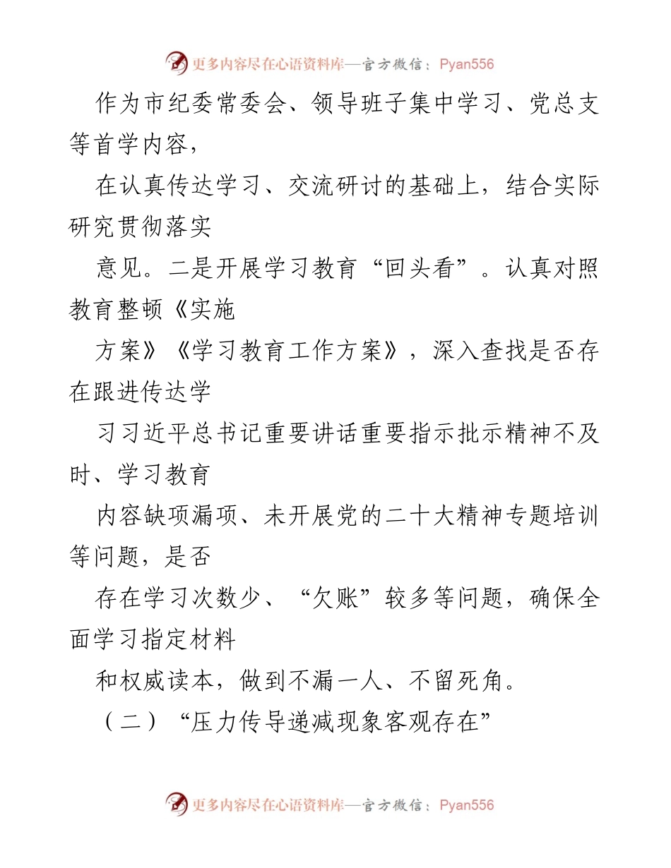 [工作总结] 纪检监察教育整顿 - 市纪检监察教育整顿问题整改落实情况汇报.docx_第2页