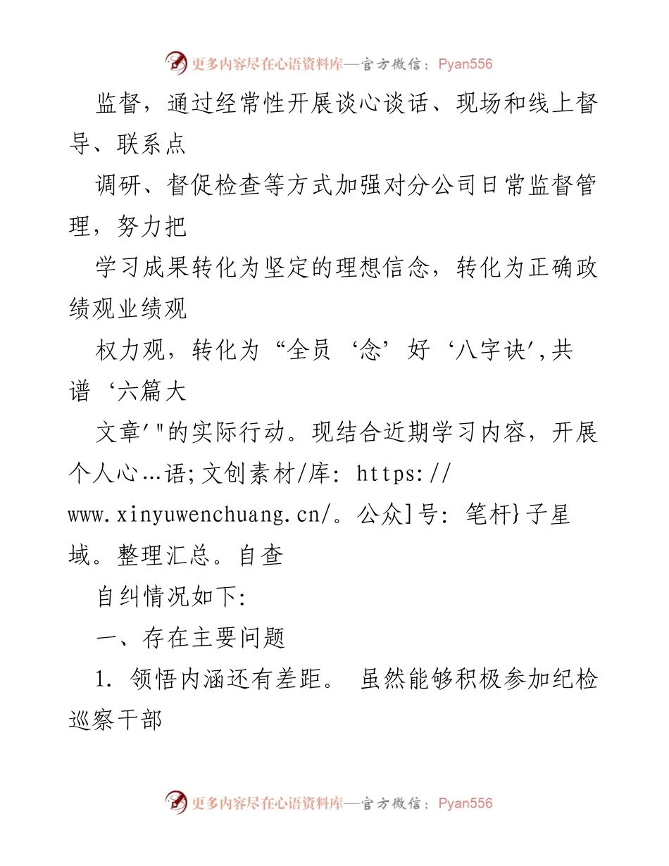 [工作总结] 纪检巡察干部教育整顿 - 纪检巡察干部党性分析与自查报告.docx_第2页
