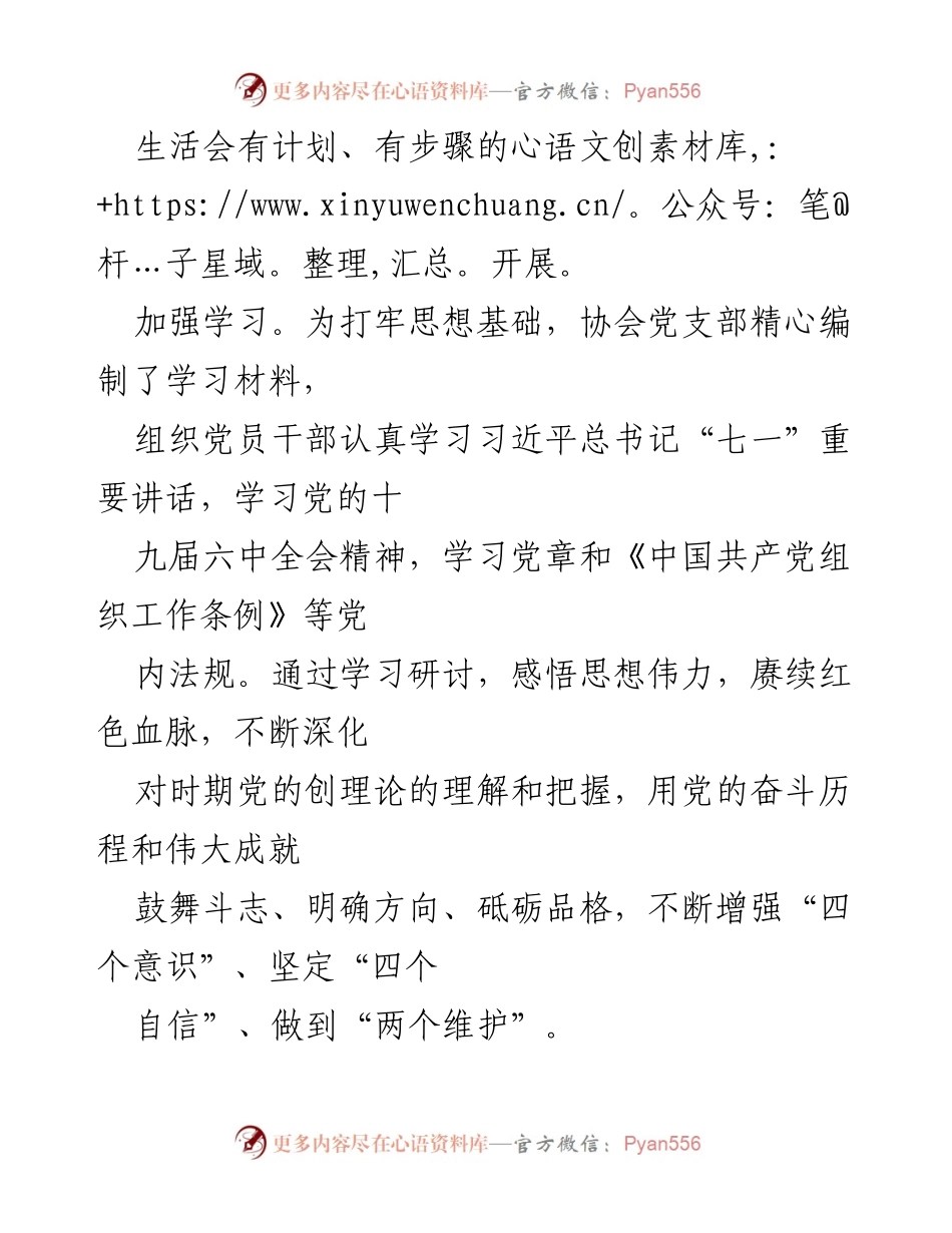 [工作总结] 组织生活会 - 行业协会组织生活会及民主评议党员情况报告.docx_第2页