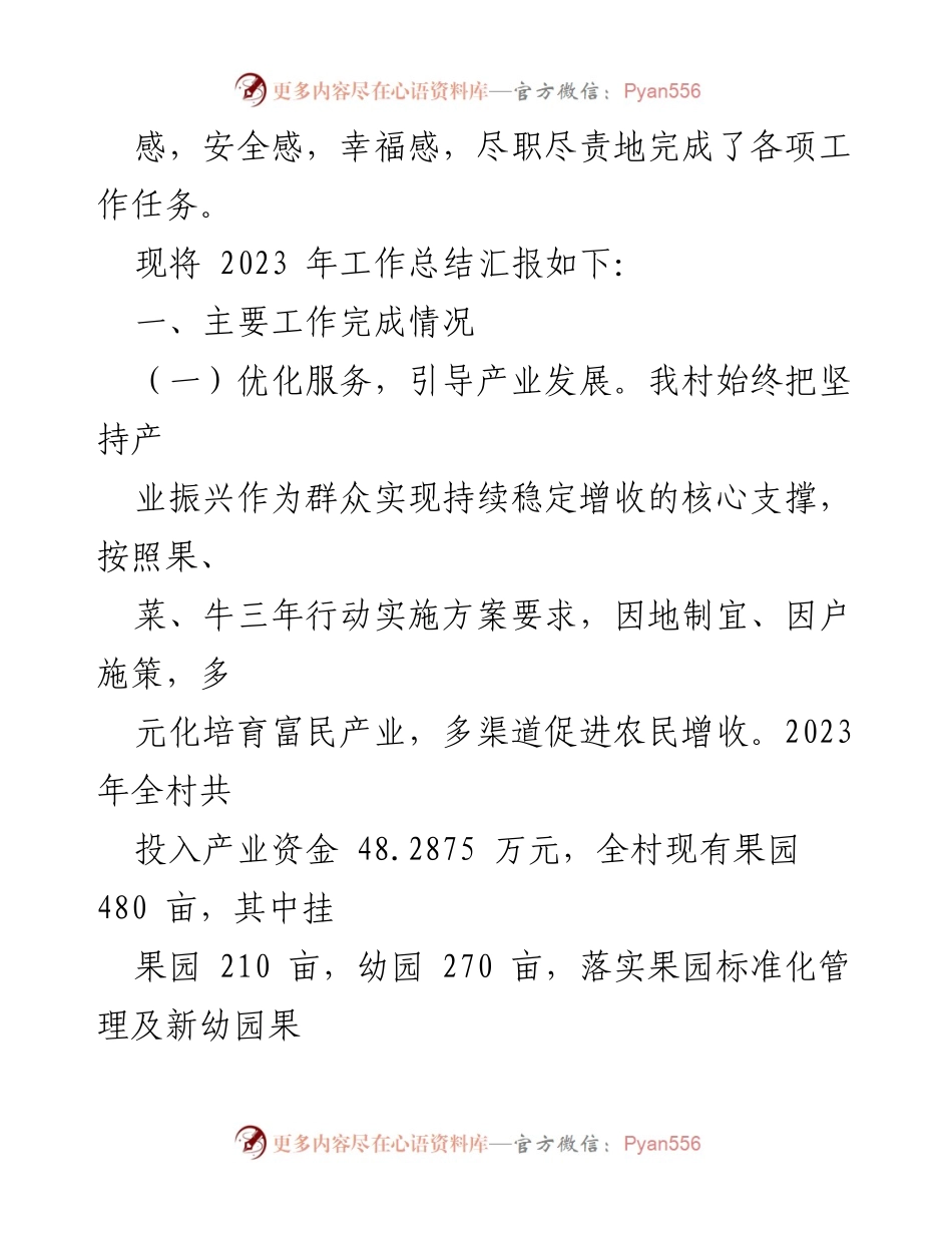 [工作总结] 村（社区）党支部 - 2023年村党支部书记工作总结报告.docx_第2页