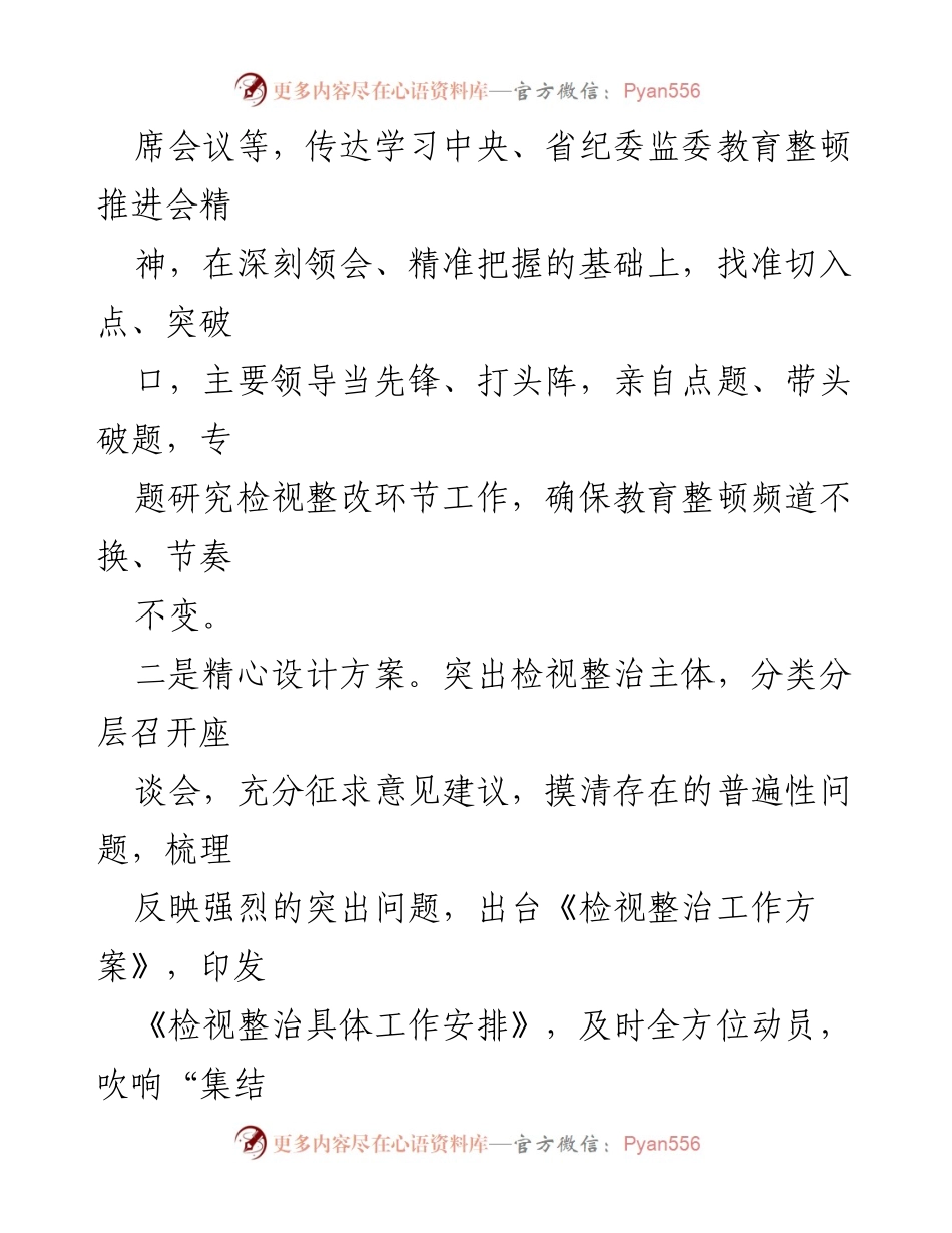 [工作总结] 纪检监察干部教育整顿 - 精准施策，深化自查：某市纪委监委教育整顿经验总结.docx_第2页