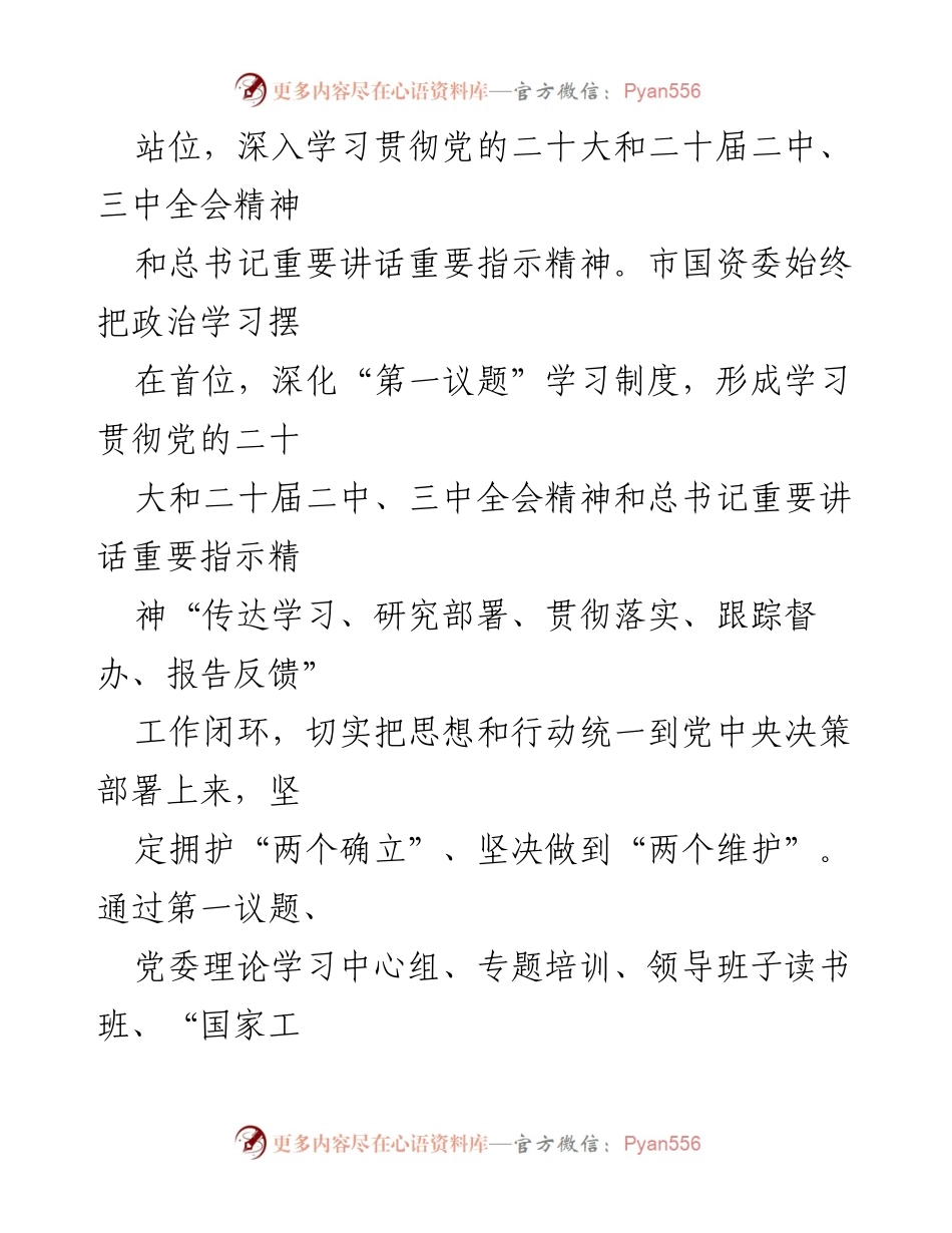 [工作总结] 法治政府建设 - 2024年市国资委法治政府建设情况报告.docx_第2页