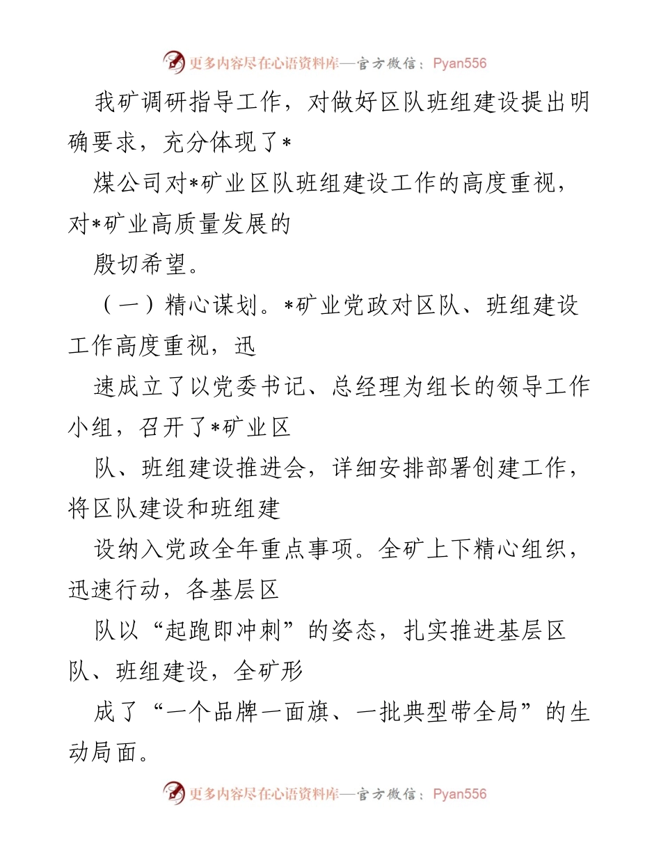 [工作总结] 矿业党建工作 - 党建引领区队与班组建设的推进总结.docx_第2页