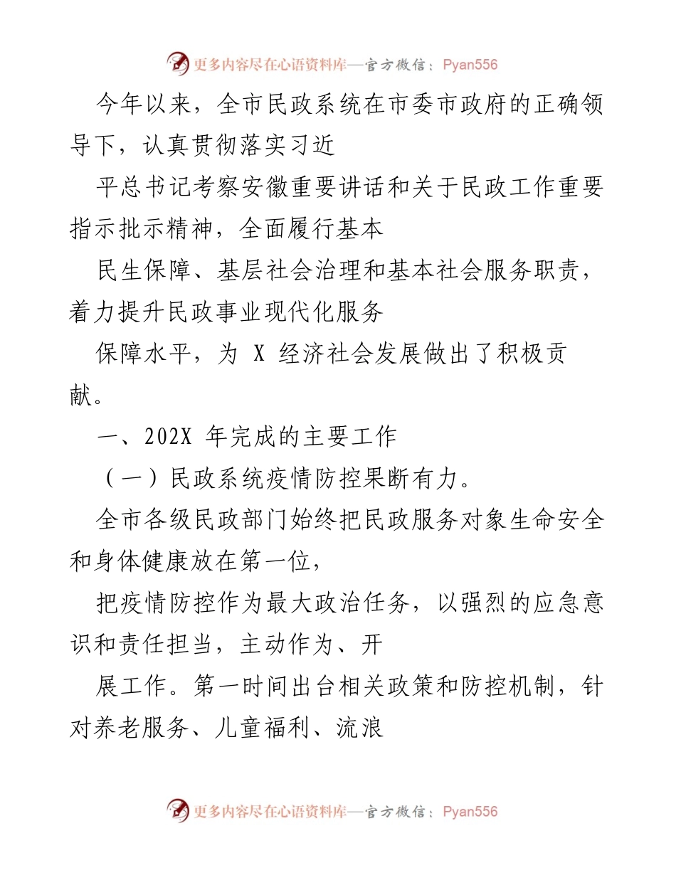 [工作总结] 民政系统年度工作汇报 - 202X年民政系统工作总结与社会救助提升报告.docx_第1页