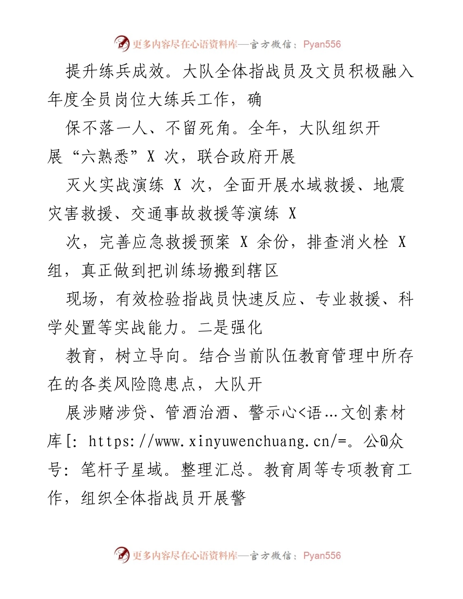 [工作总结] 消防队伍管理 - 202X年消防大队工作总结与能力提升报告.docx_第2页