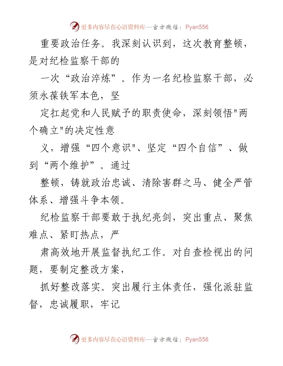 [工作总结] 纪检监察干部教育整顿 - 个人剖析与整改措施报告.docx_第2页
