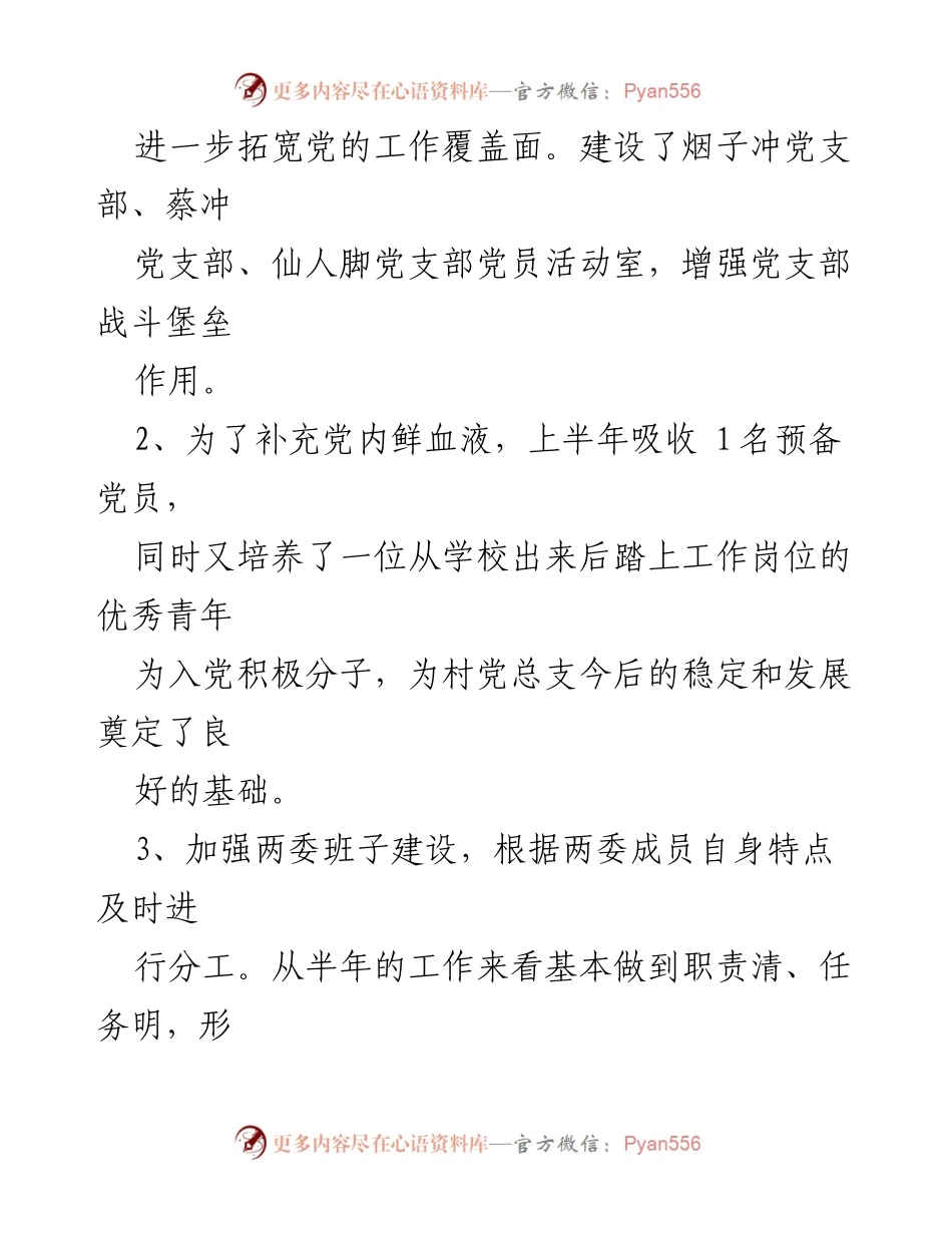 [工作总结] 村级行政机构 - 烟子冲村下半年农村工作计划总结与展望.docx_第2页
