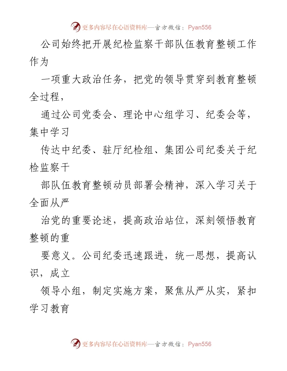 [工作总结] 纪检监察干部教育整顿 - 纪检监察干部教育整顿自纠自查情况报告_1.docx_第2页