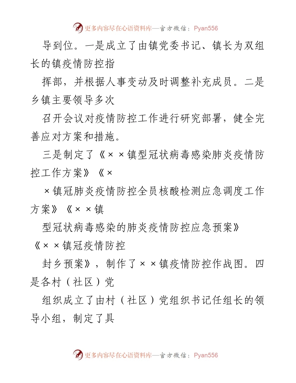 [工作总结] 疫情防控 - 乡镇冠肺炎疫情防控工作总结报告.docx_第2页