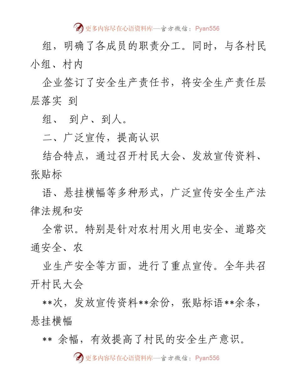 [工作总结] 村级安全生产 - 2024年安全生产工作总结.docx_第2页
