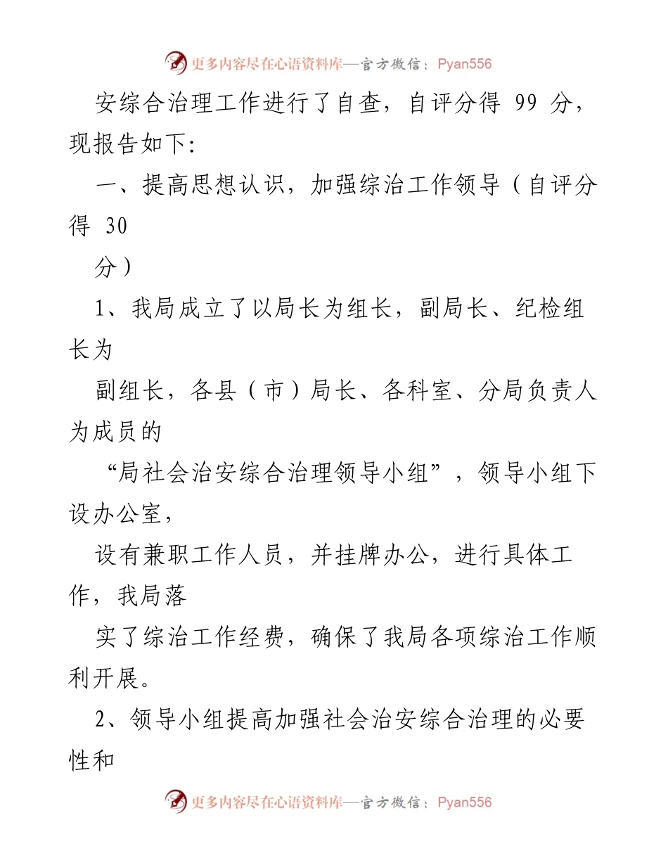 [工作总结] 社会治安综合治理 - 社会治安综合治理工作自查自评报告.docx_第2页