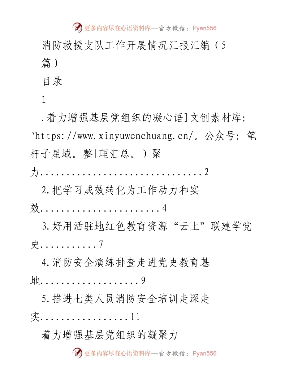 [工作总结] 消防救援支队 - 加强基层党建工作，推动消防救援事业发展.docx_第1页