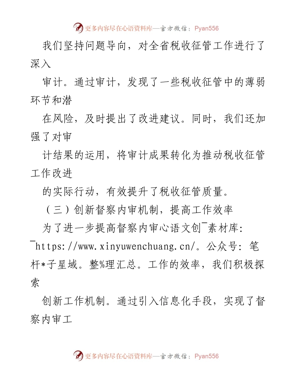 [工作总结] 税务局 - 2024年度税务督察内审工作总结及2025年工作计划.docx_第2页