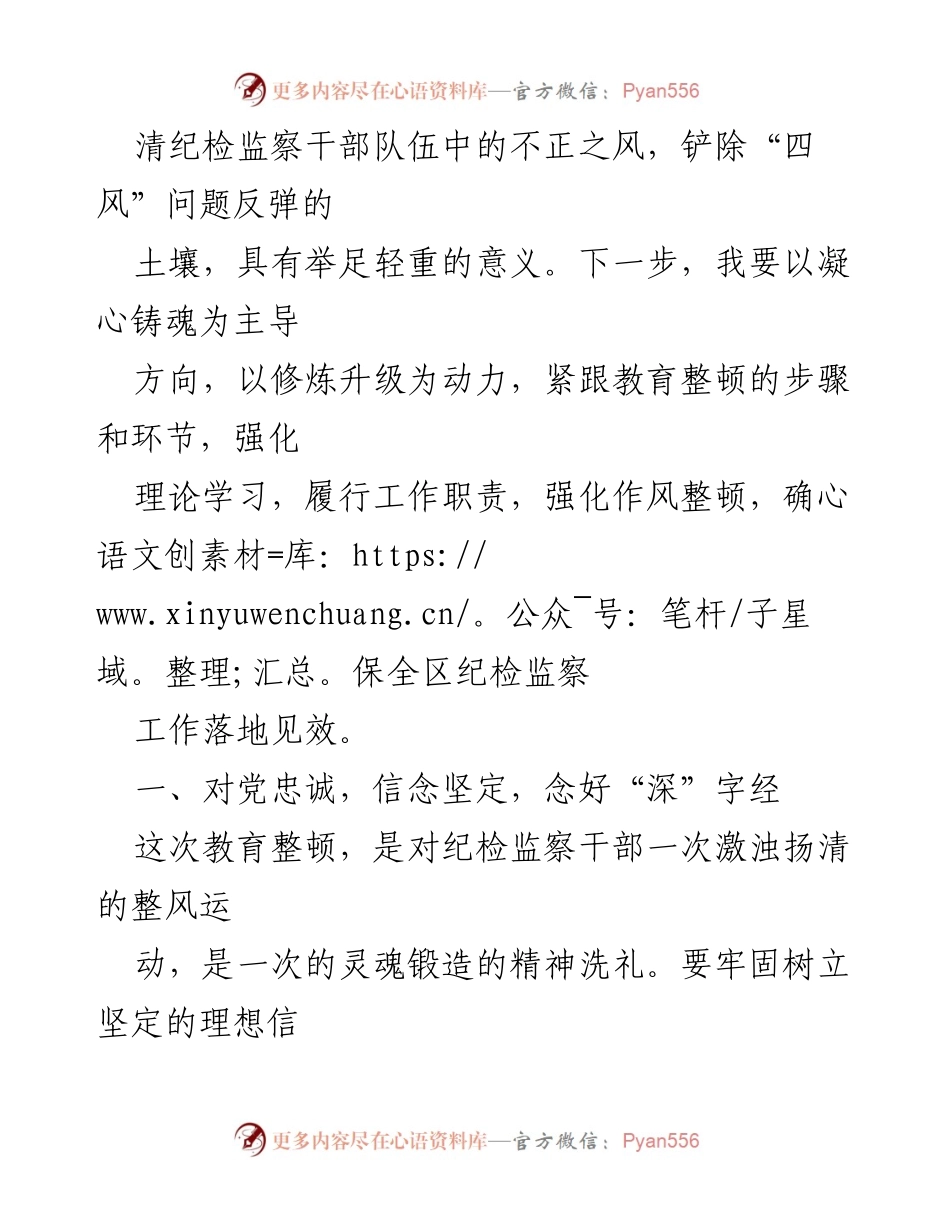 [工作总结] 纪检监察干部教育整顿大会 - 加强纪检监察干部队伍建设的思考与行动计划.docx_第2页