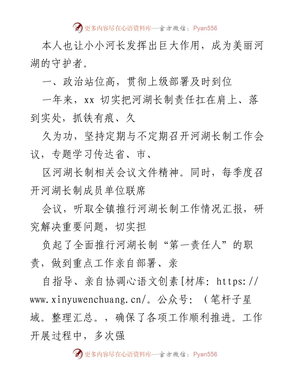 [工作总结] 河湖长制实施 - xx 镇河湖长制工作总结报告.docx_第2页