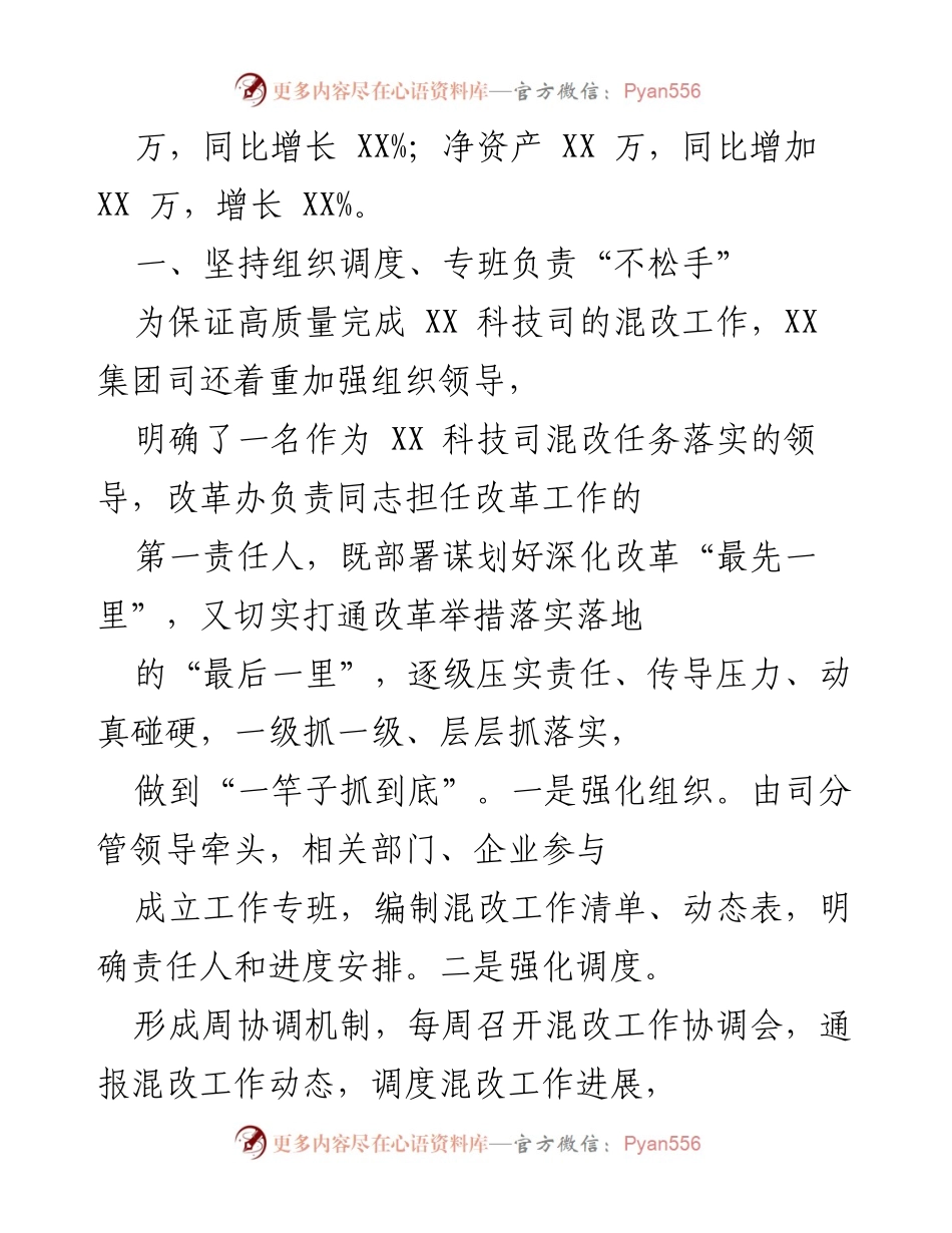 [工作总结] 混合所有制改革推进 - XX科技司混改工作总结与进展报告.docx_第2页