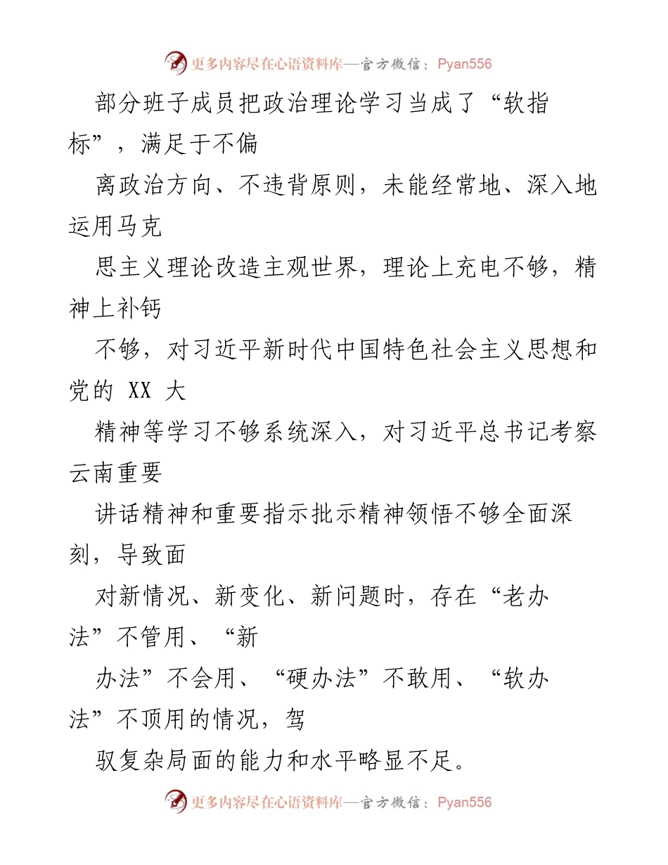 [工作总结] 组织生活会 - 2023年民主生活会问题分析与整改措施.docx_第2页