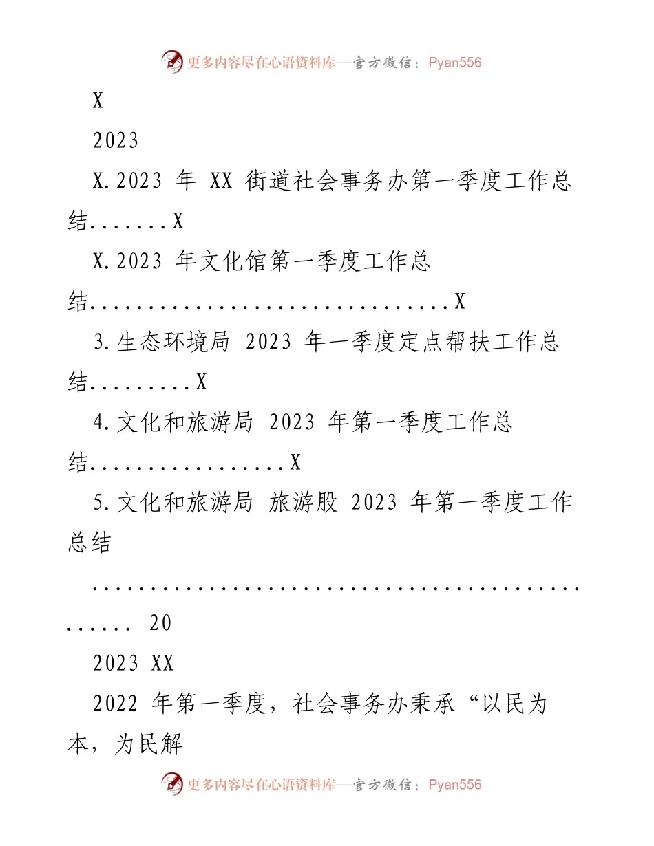 [工作总结] 社会事务办 - 2023年第一季度社会事务办工作总结.docx_第1页