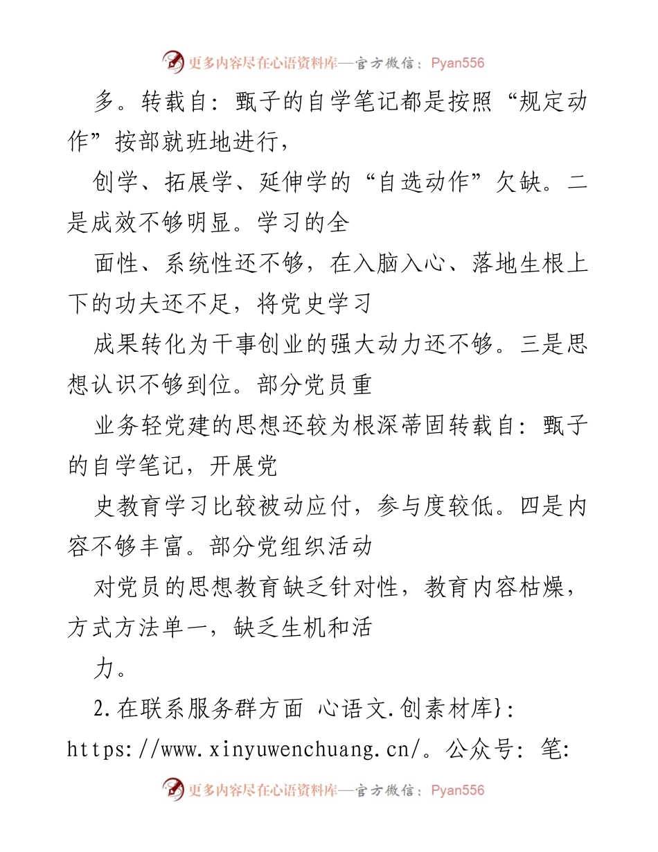 [工作总结] 组织生活会 - 党支部问题检视与改进建议总结.docx_第2页