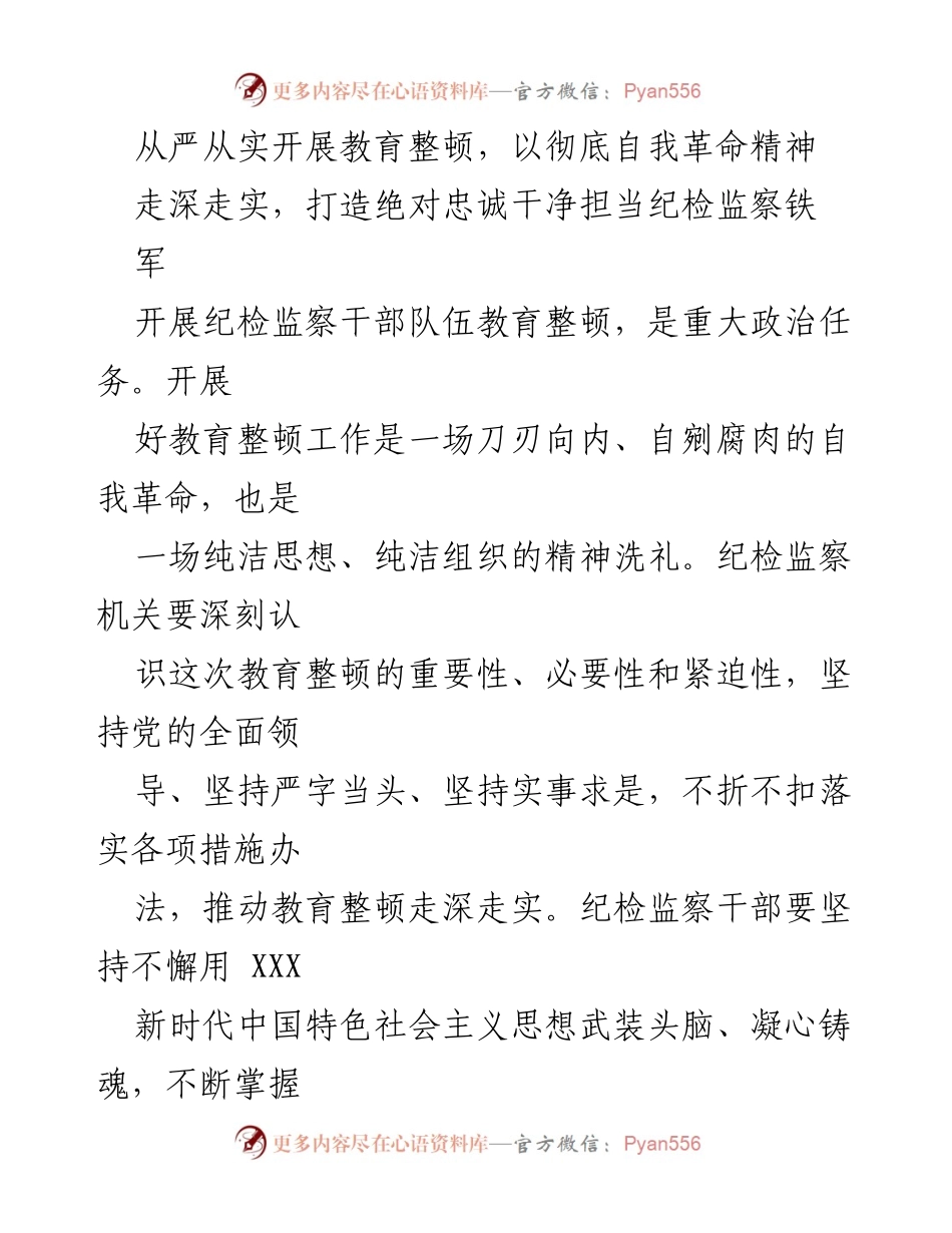 [工作总结] 纪检监察干部教育整顿 - 深入推进纪检监察干部教育整顿的重要性与实践路径.docx_第1页