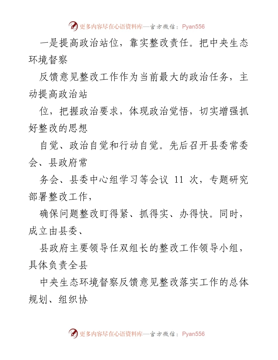 [工作总结] 环境保护督察整改 - 县级中央环境保护督察反馈意见整改工作情况报告.docx_第2页