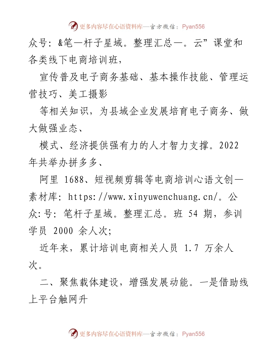 [工作总结] 电商产业发展 - 加速电商产业发展，推动经济高质量转型.docx_第2页