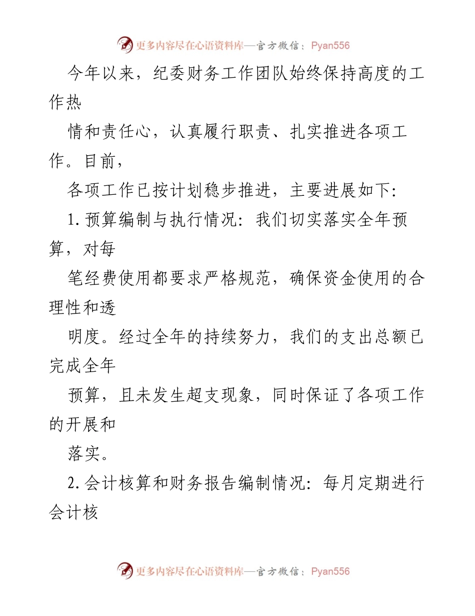 [工作总结] 纪委财务工作 - 纪委财务工作年度总结与反思.docx_第2页