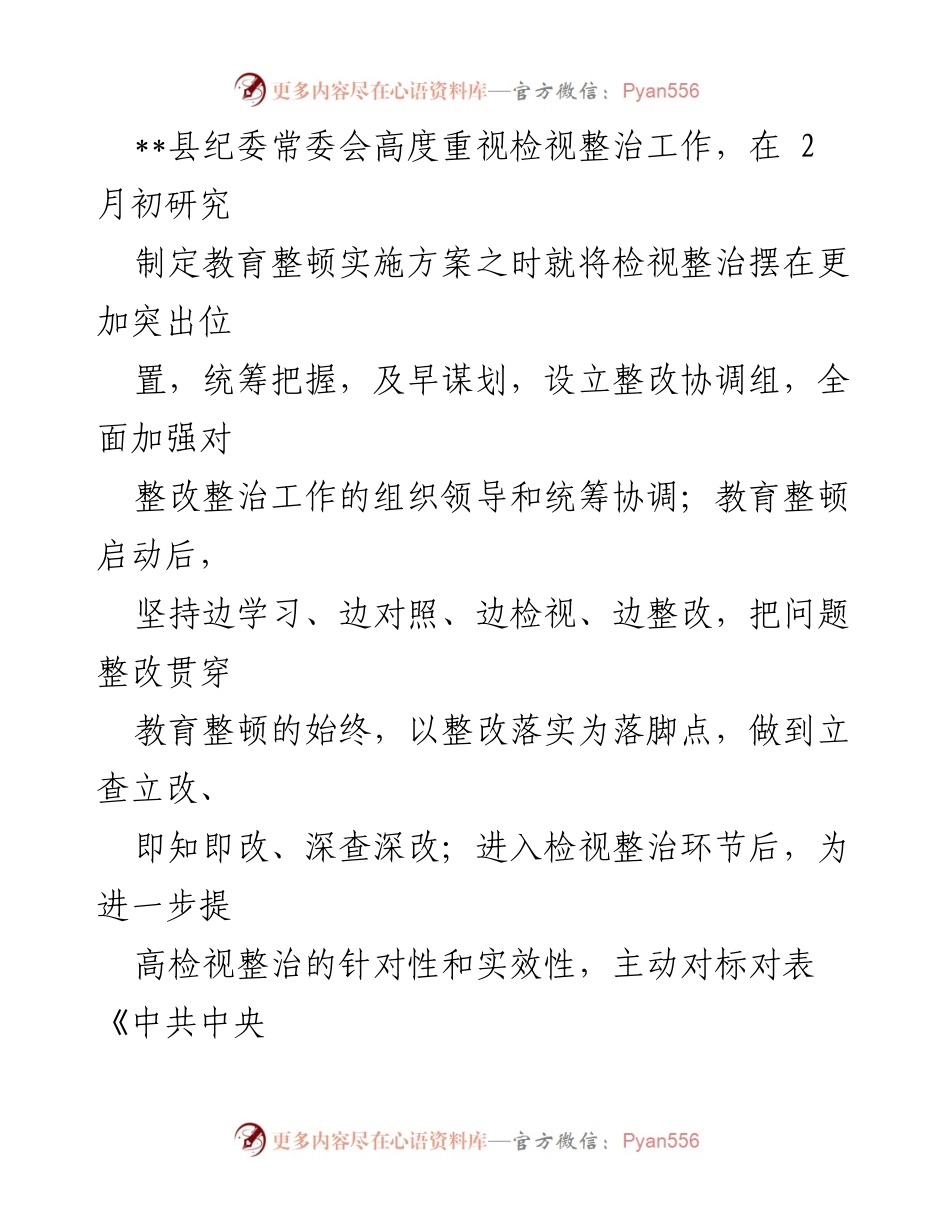 [工作总结] 纪检监察干部队伍教育整顿 - 纪检监察干部队伍教育整顿检视整治工作汇报.docx_第2页