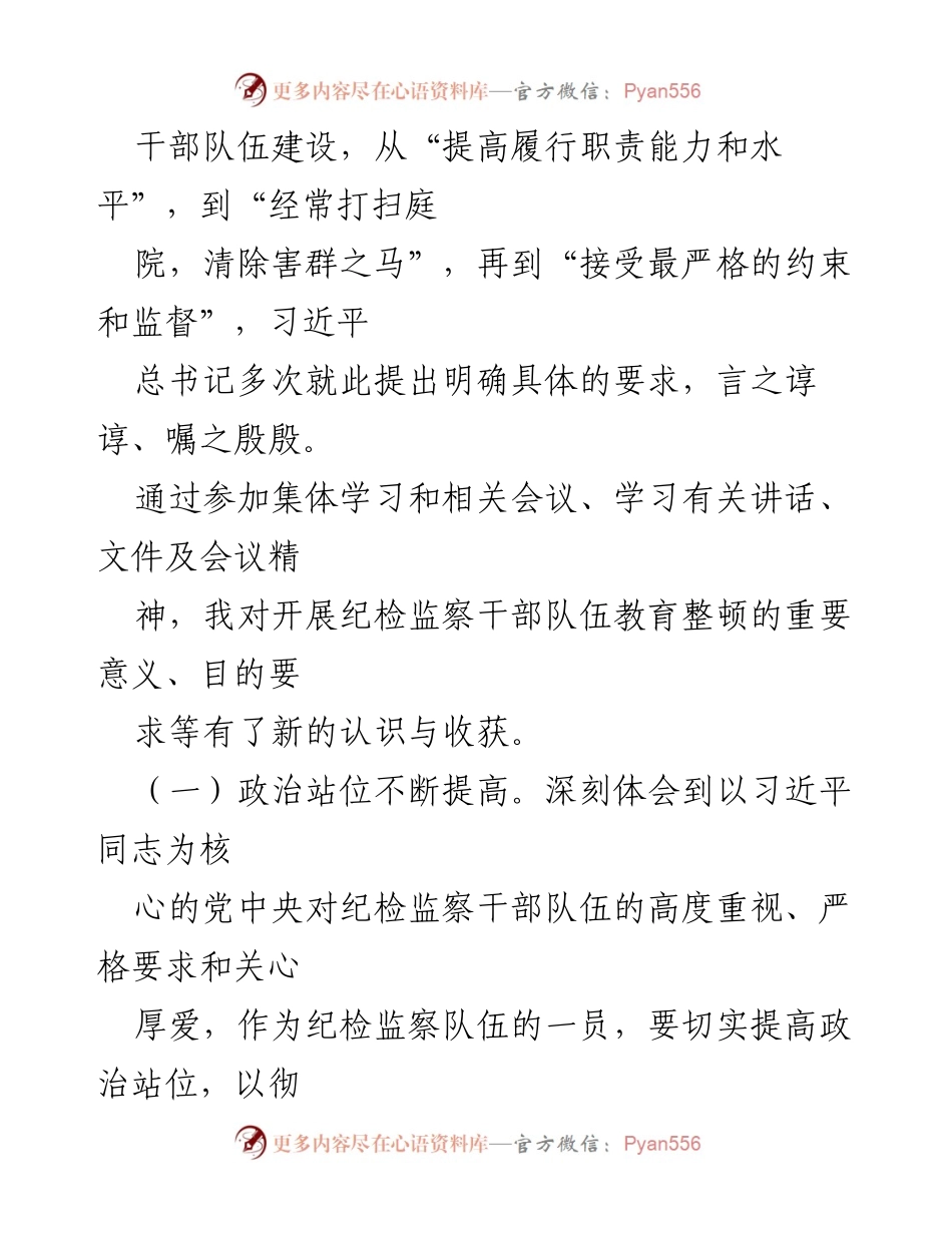 [工作总结] 纪检监察干部教育整顿 - 纪检监察干部队伍党性分析与整改措施报告.docx_第2页