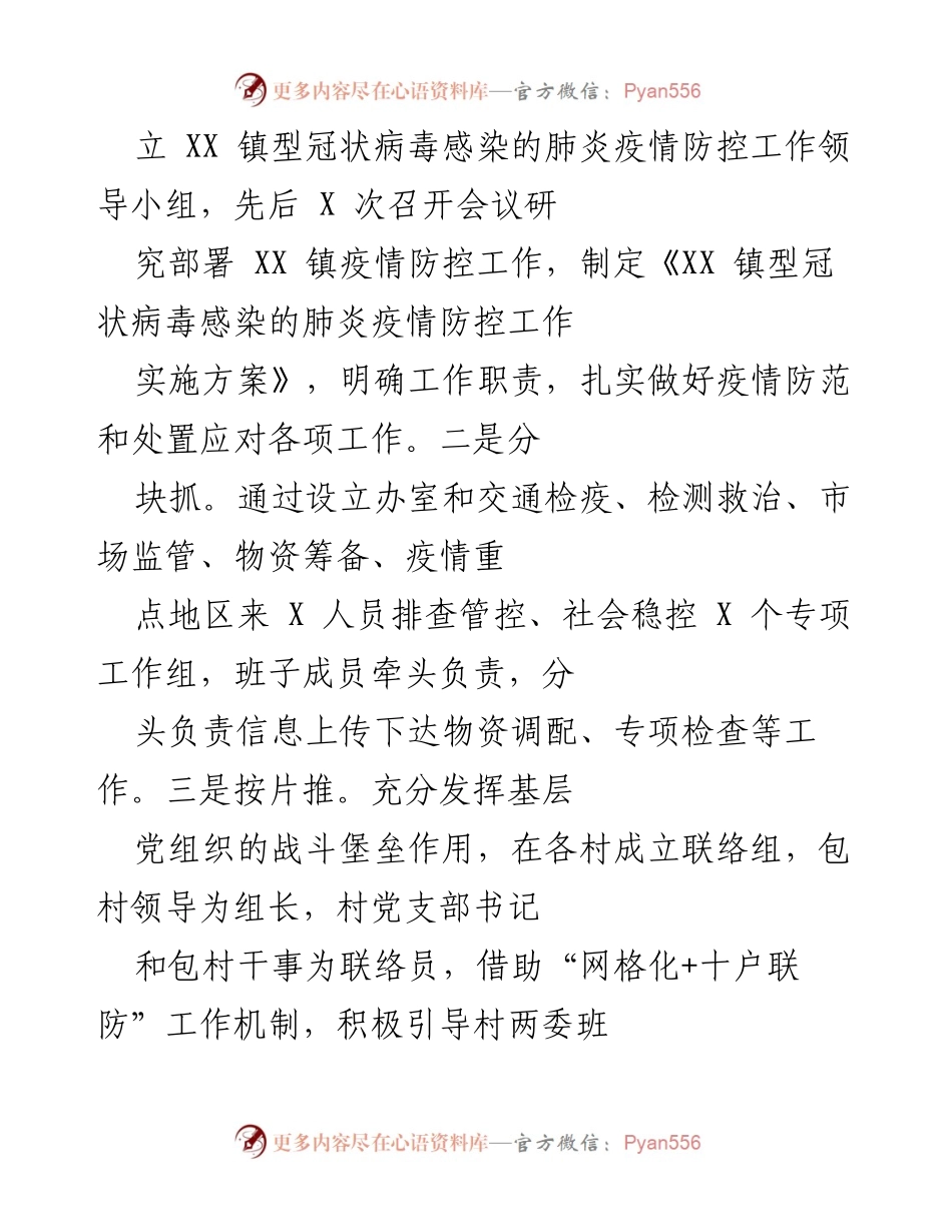 [工作总结] 疫情防控 - XX镇疫情防控工作总结报告.docx_第2页
