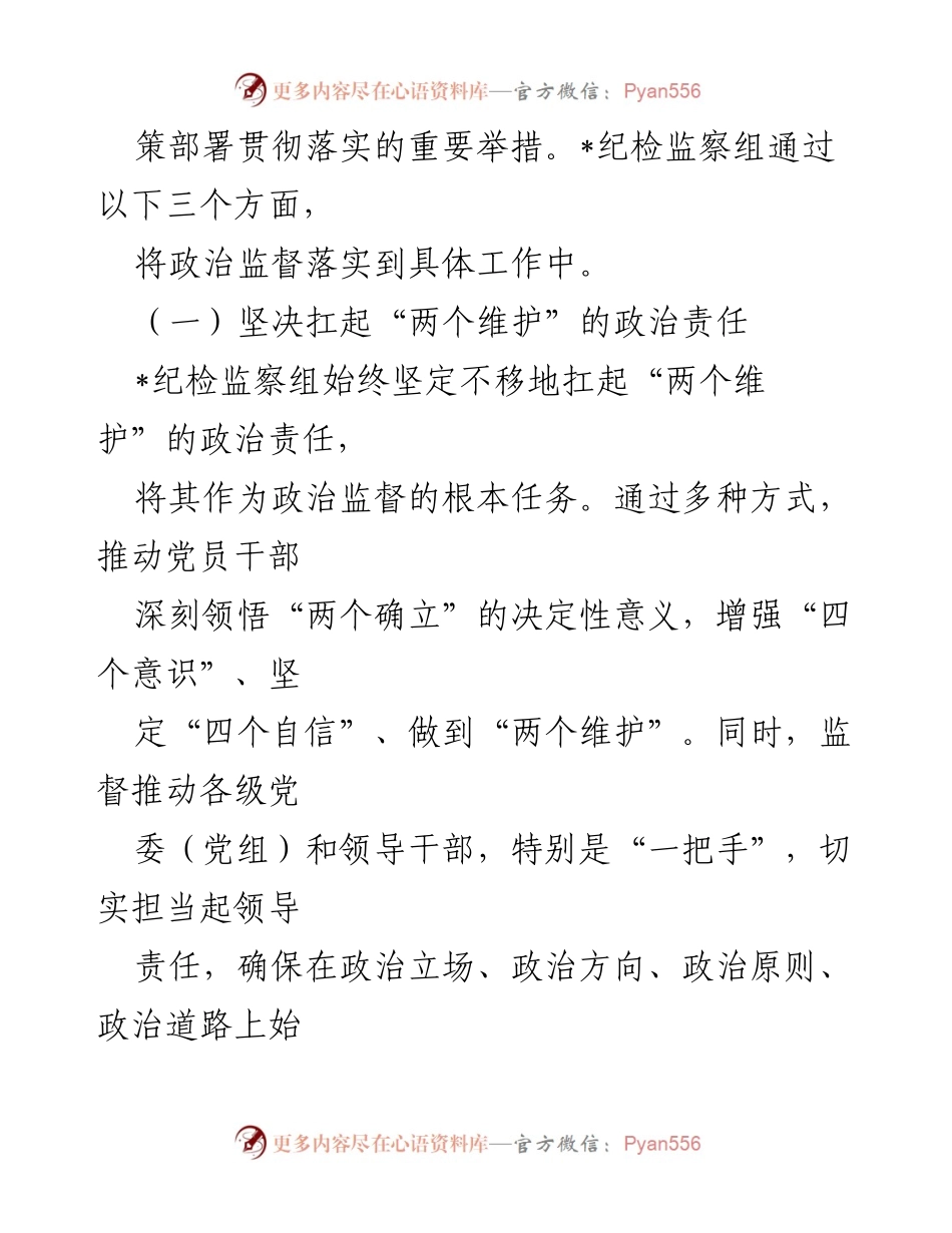 [工作总结] 纪检监察 - 县局纪检监察组政治监督具体化精准化工作总结.docx_第2页
