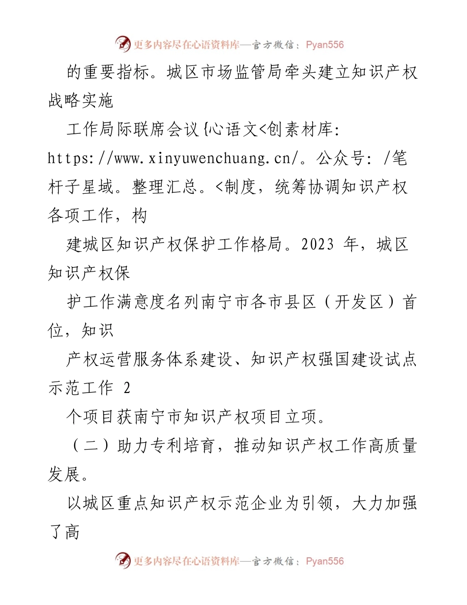 [工作总结] 知识产权保护 - X区2023年度知识产权保护工作成效总结_1.docx_第2页