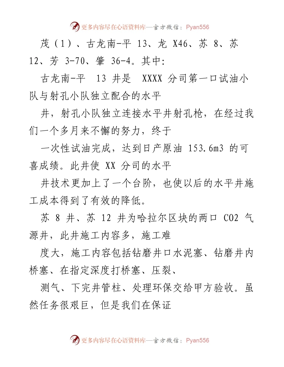 [工作总结] 油田班组 - 20XX年油田XX小队工作总结及成就分析.docx_第2页