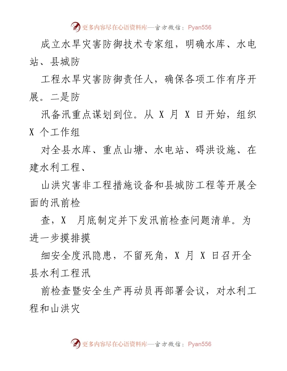[工作总结] 水利工作 - 2023年上半年XX县水利局工作总结及下半年计划.docx_第2页
