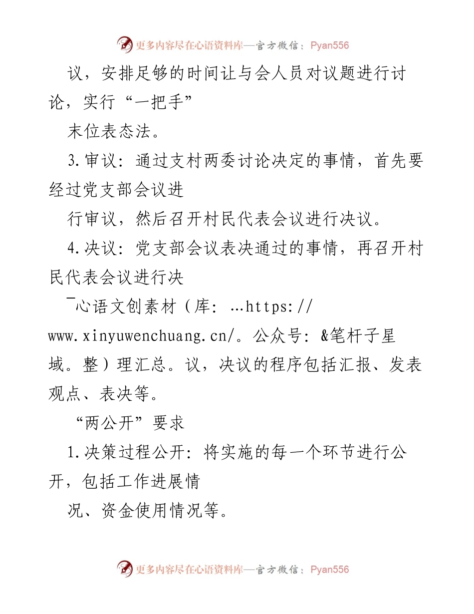 [工作总结] 村级治理 - 基层党支部“四仪两公开”会议流程及其实施意义.docx_第2页
