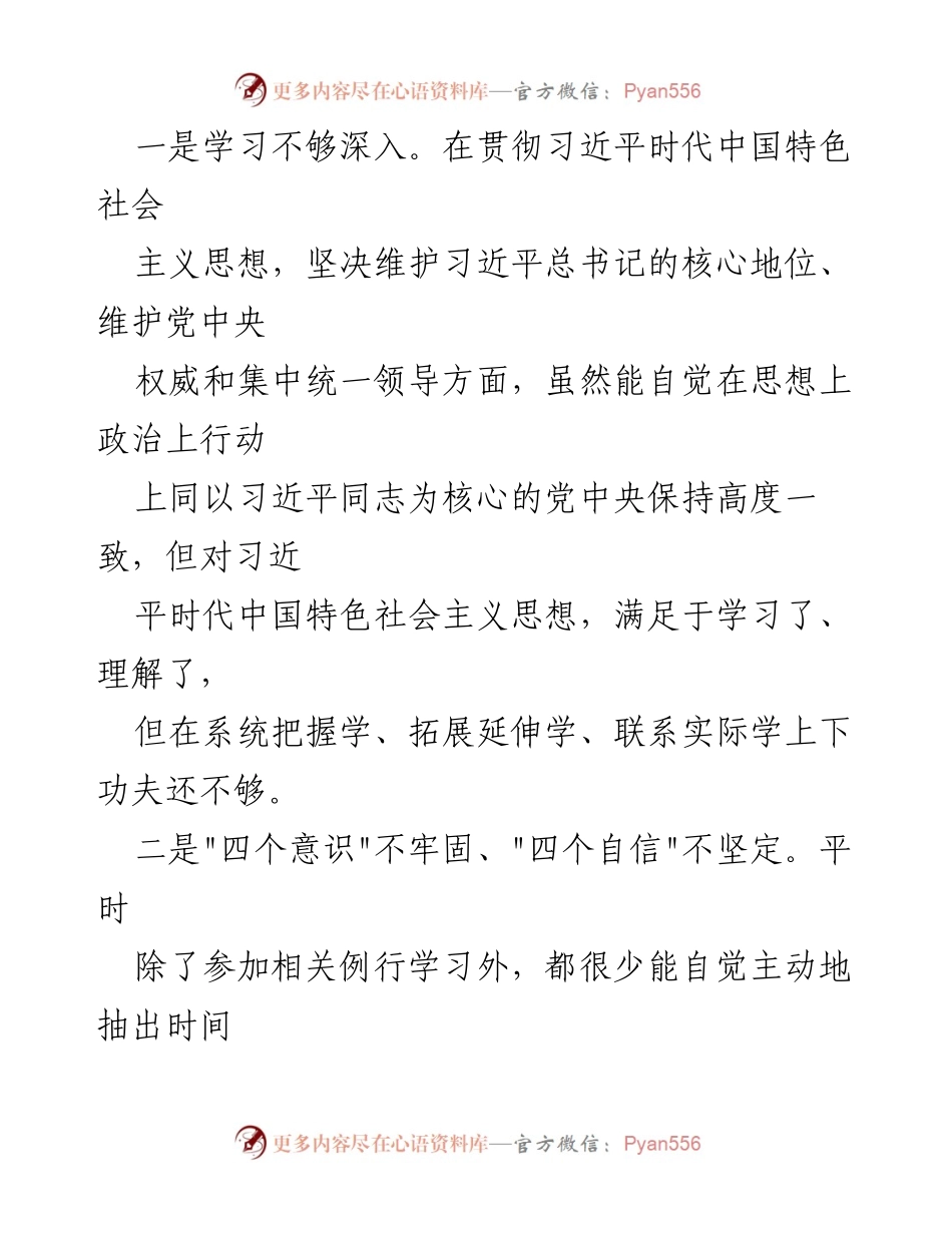 [工作总结] 组织生活会 - 2023年度党性分析与问题查摆总结.docx_第2页