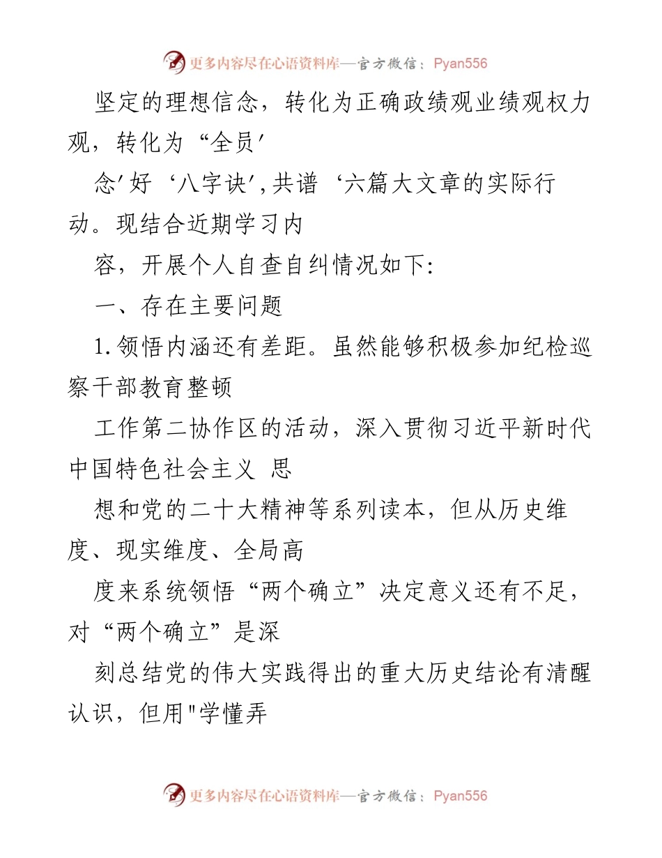 [工作总结] 纪检巡察干部教育整顿活动 - 纪检巡察干部教育整顿学习党性分析报告.docx_第2页