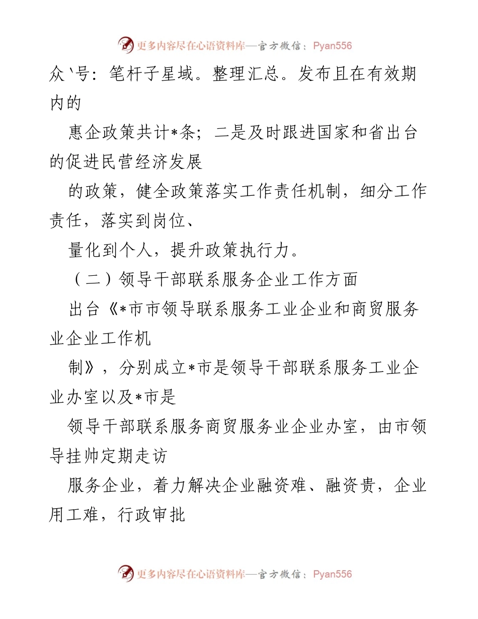 [工作总结] 民营经济发展工作 - 市民营经济发展政策实施情况汇报.docx_第2页