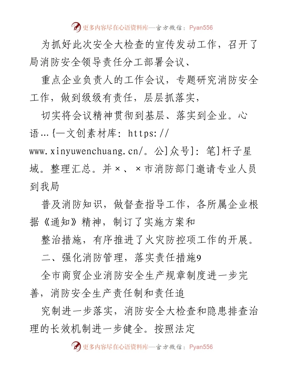 [工作总结] 火灾防控工作 - 全市商务系统火灾防控工作总结报告.docx_第2页