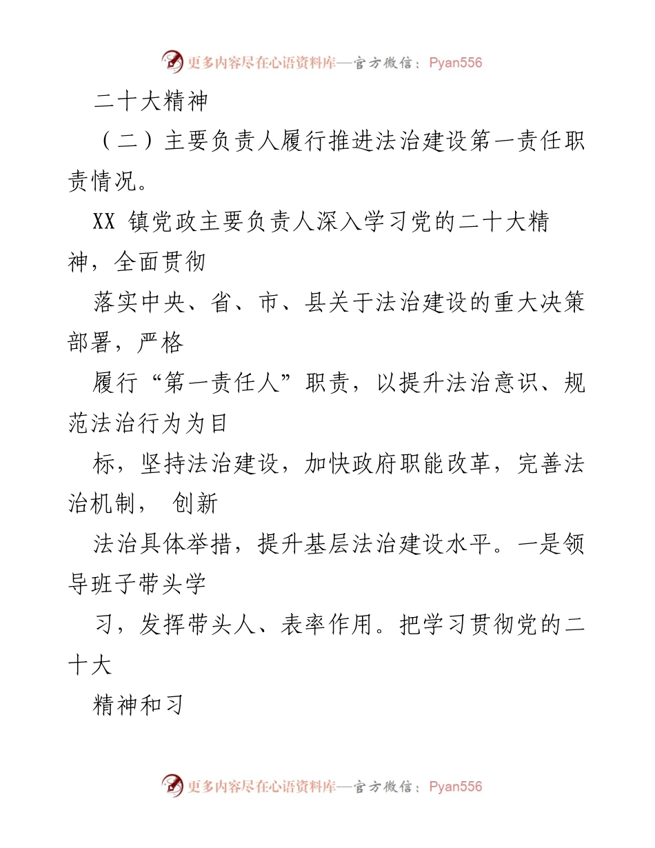 [工作总结] 法治建设 - XXX 镇2023年上半年法治建设工作总结.docx_第2页