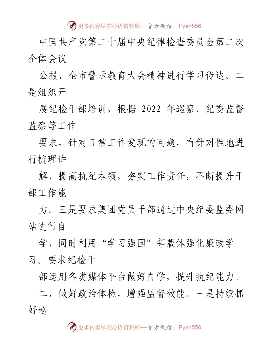 [工作总结] 纪检工作 - 2023年一季度集团党委纪检工作总结报告.docx_第2页