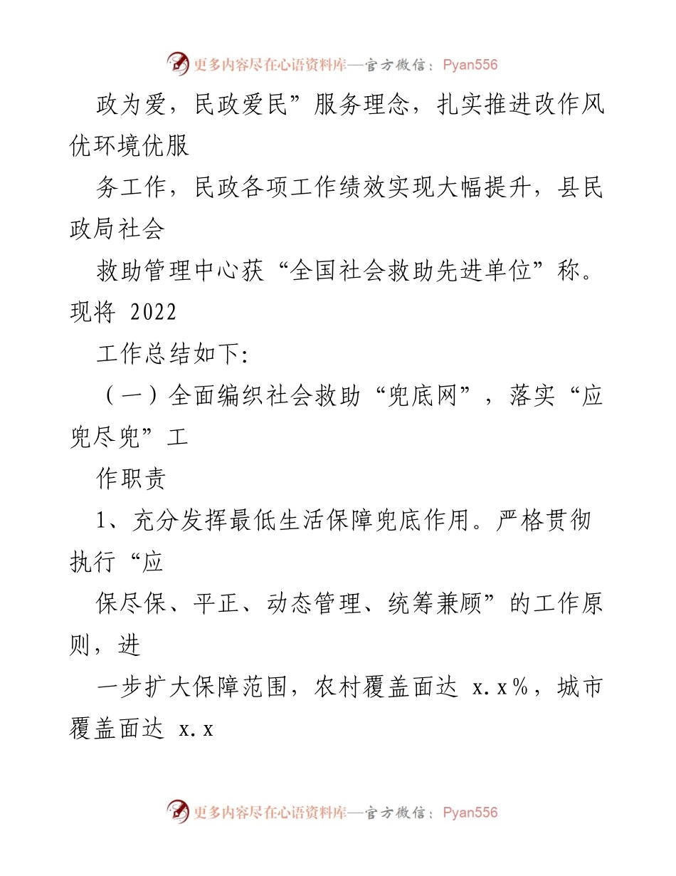 [工作总结] 民政局 - 2022年工作总结与2023年工作重点分析.docx_第2页
