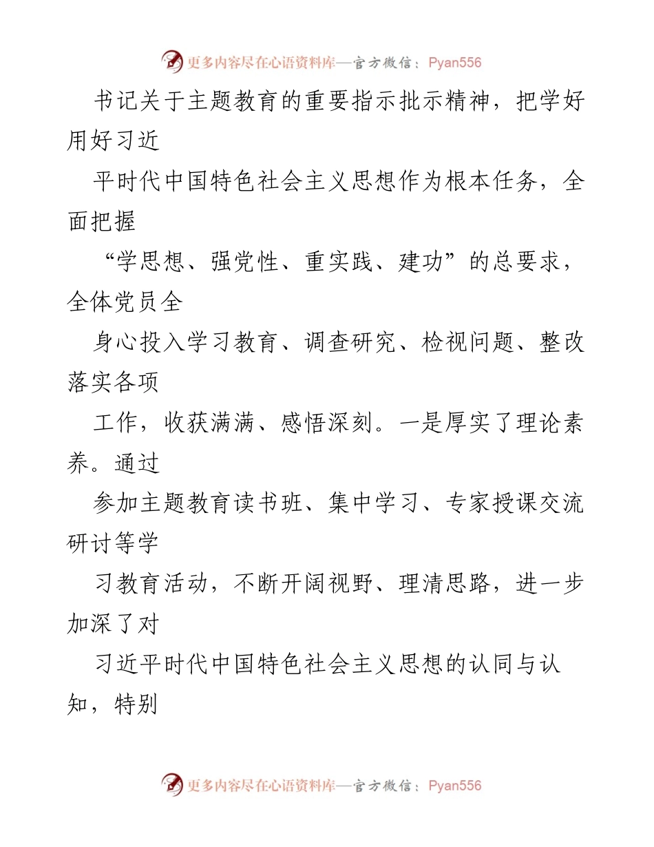 [工作总结] 组织生活会 - 主题教育开展情况及存在问题整改措施.docx_第2页
